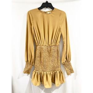 Winter muse jasmine dress in Tan.